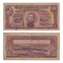 P#37c.3 10 Pesos 1948 MBC Uruguai América Série C