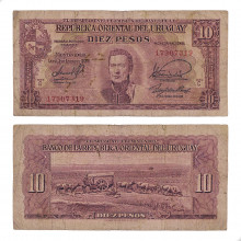 P#37c.3 10 Pesos 1948 MBC Uruguai América Série C