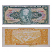 Cédula C-063 2 Cruzeiros 1956 C/ Manchas MBC+