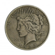 Moeda KM#150 One Dollar Peace 1923 MBC USA América Prata 0.999 Ø38mm 26,73gr.
