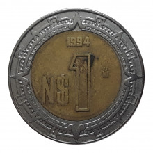 Km#550 1 Peso Novo 1994 MBC México América