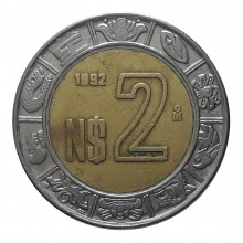 Km#586 2 Pesos Novos 1992 MBC México América