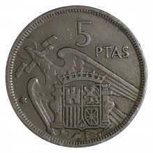 KM#786 5 Pesetas 1957 MBC Espanha Europa