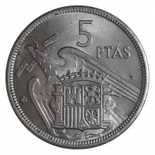 KM#786 5 Pesetas 1957 MBC+ Espanha Europa