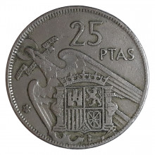 25 Pesetas 1957 MBC Espanha Europa