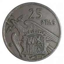 KM#787 25 Pesetas 1957 MBC Espanha Europa