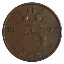 Km#181 5 Cents 1966 MBC Holanda Europa