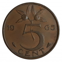 Km#181 5 Cents 1965 MBC Holanda Europa