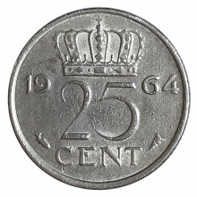 Km#183 25 Cents 1964 MBC+ Holanda Europa