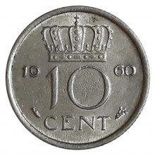 Km#182 10 Cents 1960 MBC Holanda Europa