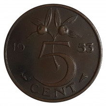 Km#181 5 Cents 1953 MBC Holanda Europa