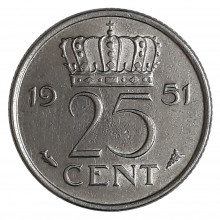 Km#183 25 Cents 1951 MBC Holanda Europa