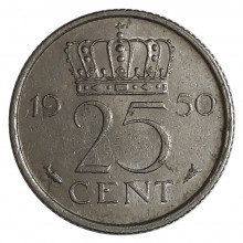 Km#183 25 Cents 1950 MBC Holanda Europa