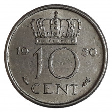 Km#182 10 Cents 1950 MBC Holanda Europa
