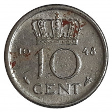 Km#177 10 Cents 1948 MBC Holanda Europa