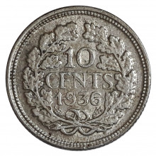 Km#163 10 Cents 1936 MBC Holanda Europa