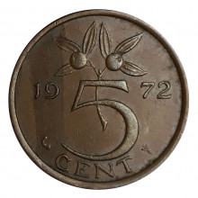 Km#181 5 Cents 1972 MBC Holanda Europa