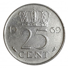 Km#183 25 Cents 1969 MBC Holanda Europa