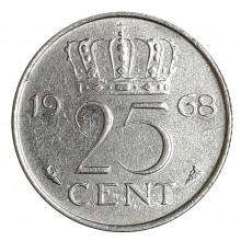 Km#183 25 Cents 1968 MBC+ Holanda Europa