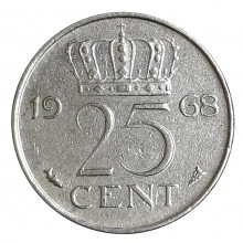 Km#183 25 Cents 1968 MBC Holanda Europa