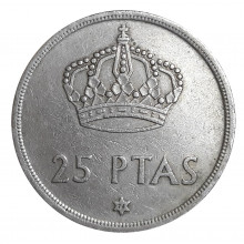 KM#808 25 Pesetas 1975 MBC Espanha Europa