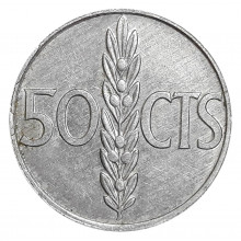 KM#795 50 Cêntimos 1966 MBC Espanha Europa