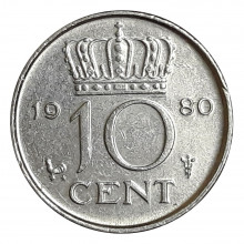 Km#182 10 Cents 1980 MBC Holanda Europa