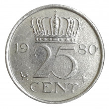 Km#183 25 Cents 1980 MBC Holanda Europa