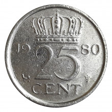 Km#183 25 Cents 1980 MBC+ Holanda Europa