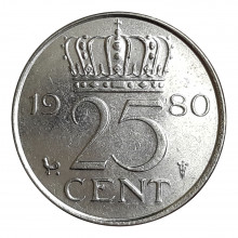 Km#183 25 Cents 1980 SOB Holanda Europa