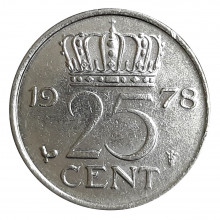 Km#183 25 Cents 1978 SOB+ Holanda Europa