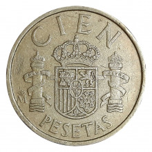 KM#826 100 Pesetas 1985 MBC Espanha Europa