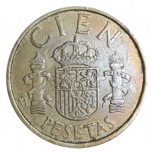 KM#826 100 Pesetas 1984 MBC Espanha Europa