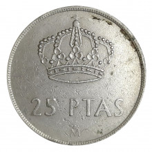 KM#824 25 Pesetas 1984 MBC Espanha Europa