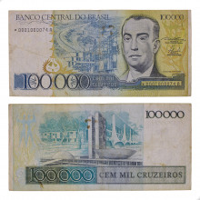 Cédula C-176a 100000 Cruzeiro 1985 Série 0001 *A BC