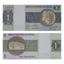 Cédula C-129a 1 Cruzeiro 1970 Série 00047 *A SOB/FE