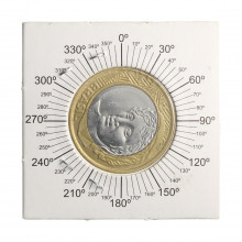 Moeda V-589 1 Real 2018 MBC+ Reverso Horizontal Bimetálico Ø27mm 7gr.