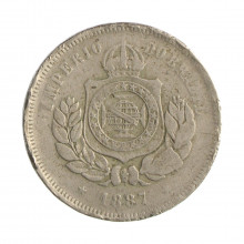 Moeda V-033 200 Réis 1887 BC Cupro Níquel Ø32mm 15gr.