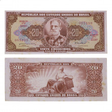 Cédula C-088 20 Cruzeiros 1962 C/ Mancha MBC+