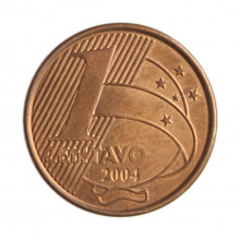 Moeda V-463 1 Centavo 2004 SOB Aço R Cobre Ø17mm 2,4gr.