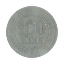Moeda V-015 100 Réis 1885 BC  Cupro Níquel Ø27mm 10gr.