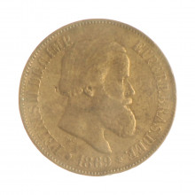 Moeda B-788 20 Réis 1869 BC/MBC Com Ponto no S Bronze Ø25mm 7gr.