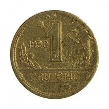 Moeda V-231 1 Cruzeiro 1950 BC/MBC Bronze Alumínio Ø23mm 7gr.