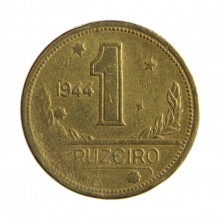 Moeda V-226A 1 Cruzeiro 1944 BC/MBC S/Sigla Bronze Alumínio Ø23mm 7gr.