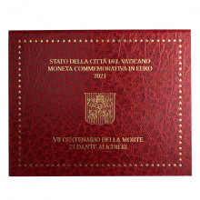 Blister Moeda KM#544 2 Euros 2021 FC Vaticano Europa 700º aniversário da morte de Dante Alighieri Bimetálico  Ø25,75mm