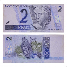 Cédula C-261 2 Reais 2009 C/ Manchas SOB - Guido Mantega / Alexandre A. Tombini