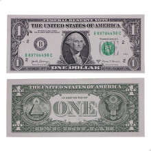Cédula P#544b 1 Dollar 2017 Letra B Carimbo Verde Estados Unidos América FE