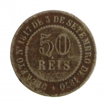 Moeda V-025 50 Réis 1886  UTG Cupro Níquel  Ø22mm 7gr.*