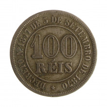 Moeda V-008 100 Réis 1878 MBC  Cupro Níquel Ø27mm 10gr.*