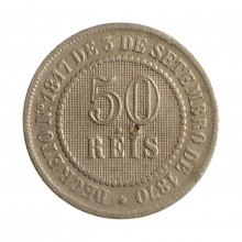 Moeda V-026 50 Réis 1887 MBC Cupro Níquel Ø22mm 7gr.*